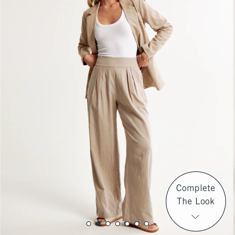 Abercrombie Linen-Blend Ultra Wide-Leg Pant